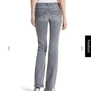 WHBM Noir Embroidered Pocket Boot Cut Jeans 2R